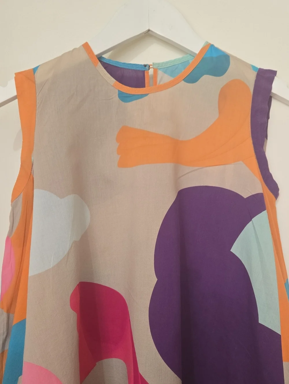 JNBY Kids Cream All-Over Print  Dress, with Back Button Closure, S 4-5